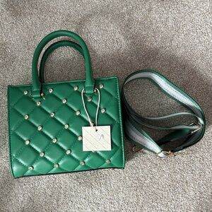 Chic Green Quilted Satchel